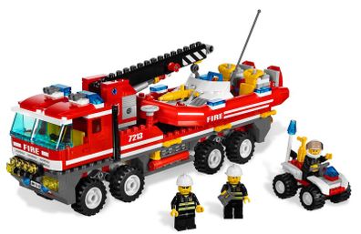 Lego City 7213: Off-Road Truck & Fireboat (2010) 100% Complete (NO BOX)
