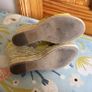 RIVER ISLAND Ladies suede mustard yellow high wedge sandals size 5 Image 6