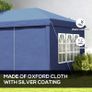 3x6m Pop-Up Gazebo, with Curtain Walls and Windows, Blue Image 4