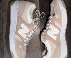 New Balance 480 Trainers UK 8 Beige Cream Suede Leather Retro Casual Sneakers
