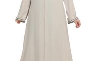Brand New Women's Abaya Open Cut Long Sleeve Floor-Length Zipper