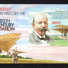 2003 Jersey Jacob Ellehammer's Biplane (pioneers of aviation) Commemorative Stamp Miniature Sheet First Day Cover (FDC)