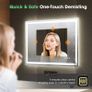 Bluetooth-Bathroom-Mirror-with-LED-Lights 800x600mm, LED-Bathroom-Mirror with Defogging Mat, 3000K-6500K, Dimmable, Memory, HD Tempered Glass, IP44 Waterproof Image 2
