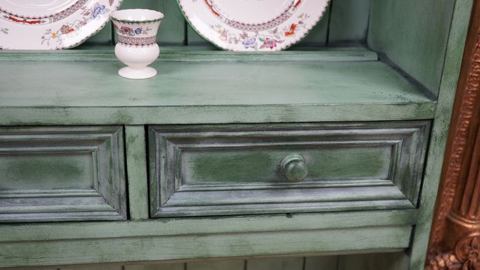 Vintage Irish Pine Kitchen Dresser Artist Upcycled