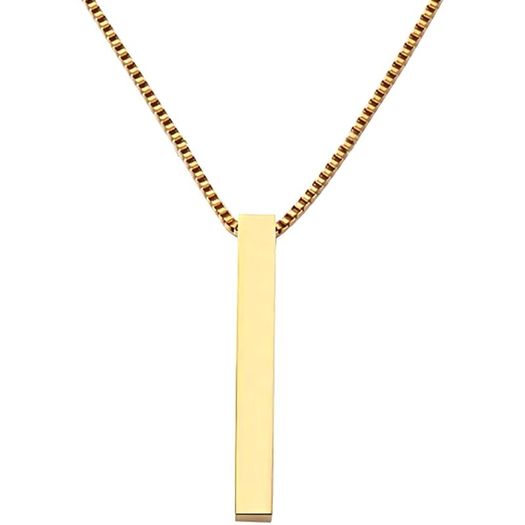 The Modern Line Bar Necklace Custom Engraving Available By R'Laith