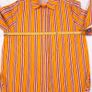 Maje Orange Pink Striped Snap Button Long Sleeve Blouse Shirt 8UK/36EU Image 9