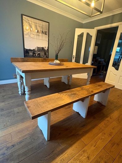 Solid Wood Dining Table & Benches