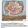 Vintage 50s Dutch Metal Serving Tray Image 3
