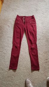 Red Chilli Wine High Waisted Jeans