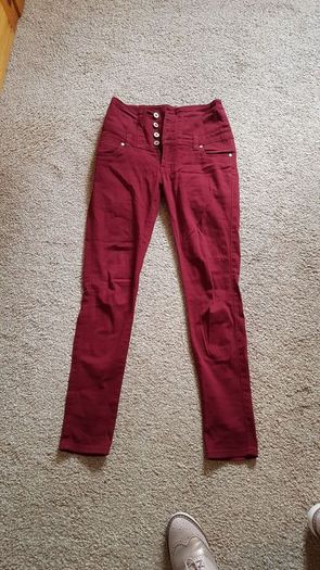 Red Chilli Wine High Waisted Jeans
