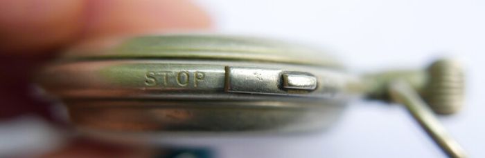 Military Pocket Watch Stopwatch Timer Antique CUPREL Dennison Watch Case (works well)