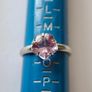 925 Sterling Silver Pink Heart Stone Ring Image 2