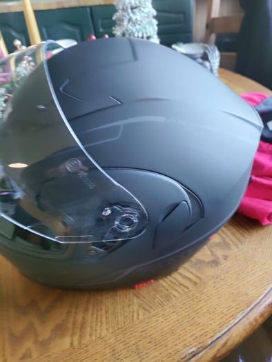 New Never Used Helmet With Gloves And Neck Wind Block Scarf.