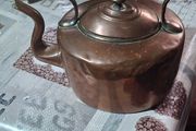 Beautiful Antique Hand Hammered Copper Kettle with Brass accents, Postage available or Collection,