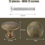 24PCS Vintage Cabinet Knobs, Chic Drawer Knobs, Antique Brass Kitchen Cupboard Handles, 30mm Round Furniture Door Knobs Image 5