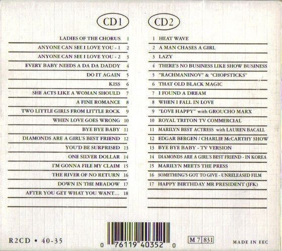 MARILYN MONROE  -  The Gold Collection: Classic Performances     CD
