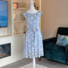 Ladies Stella Morgan Butterfly Mesh Overlay A-Line Midi Dress