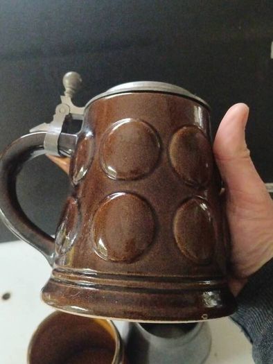6 Pce Vintage Ceramic and Pewter Set