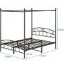 Canopy Bed Frame King Size with Ornate European Style Headboard & Footboard Image 6