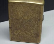 Vintage Zippo Brass Floral Engraved Lighter Bradford USA