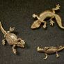 3 brass lizards. Image 2