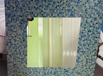 Large Handmade Blue Turquoise Mosaic Wall Mirror