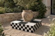 Black &amp; White Checkerboard Plinth Display Pedestal