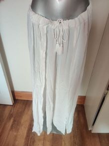 BNWT white Primark beach summer loose fit pants size XL UK20 Postage included