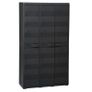 Garden Storage Cabinet with 4 Shelves Black Image 2