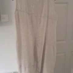 Carla De Nord Cream Linen & Cotton  Sleeveless  Dress