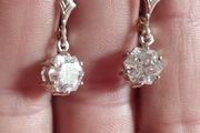Classic silver drop earrings with cubic zirconia.