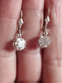 Classic silver drop earrings with cubic zirconia.