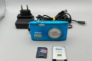 Nikon Coolpix S3300 16MP Digital Camera Blue - Full Kit