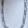 Vintage Sterling Silver 925 Figaro Necklace 20" Long Chain Link Flat Vintage Silver Sterling Gift Men 37,6g Image 2