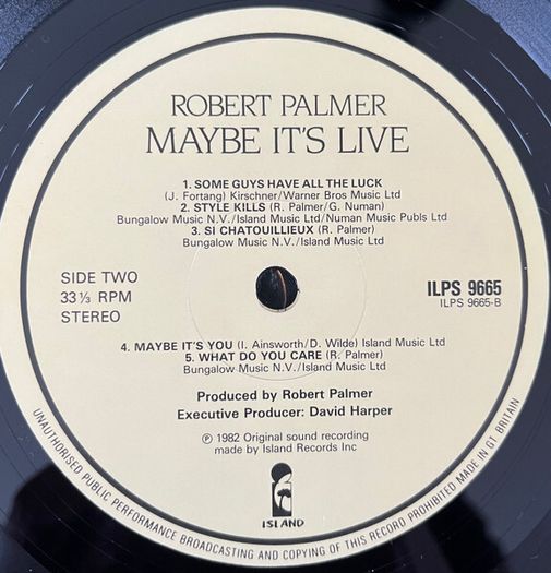 Robert Palmer  Maybe It's Live