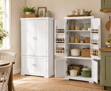White Kitchen Pantry Cabinet 135cm