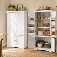 White Kitchen Pantry Cabinet 135cm