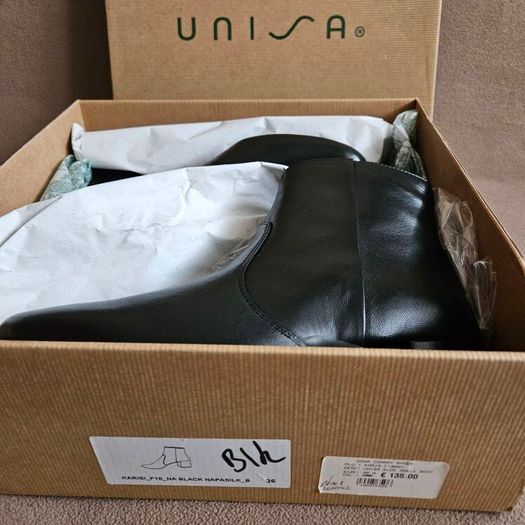 Unisa Spanish leather classic ankle boots black RRP 135 euro new & boxed size UK 3 EU 36