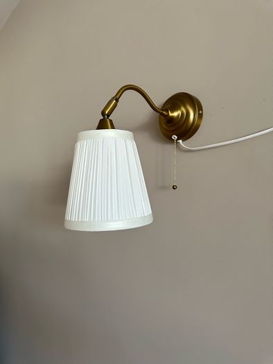 Ikea ARSTID Wall lamp, brass/white