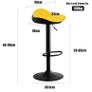 Yellow Bar Stools Set of 2 Counter Height Barstools PU Leather Woven Seat, 360 Swivel Height Adjustable Bar Chairs with Footrest Kitchen Stools for Breakfast Counter Kitchen Island Pub Image 4