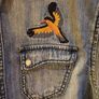 Pretty Green Embroidered Bird Vintage Denim Shirt with Pearl Effect Buttons XS Rare Image 4