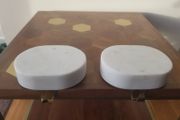 Marble Christmas stocking holders, pair