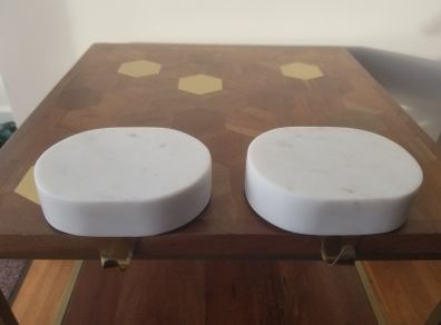 Marble Christmas stocking holders, pair