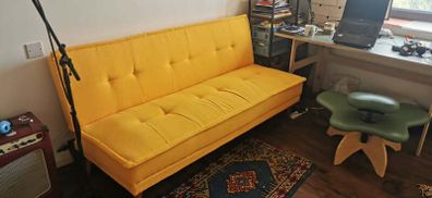 Mustard 3 Seat Sofa Bed