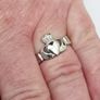 Brand New 9ct White Gold Gents Claddagh Ring Image 8