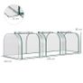 Tunnel Greenhouse Green Grow House Steel Frame for Garden Backyard with Zipper Doors 295x100x80 cm, Clear Image 4