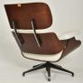 Eames Chair and matching ottoman stool - white leather Image 5