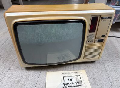 Vintage PXL 200 14-Inch Colour CRT TV With Manual & RF Modulator