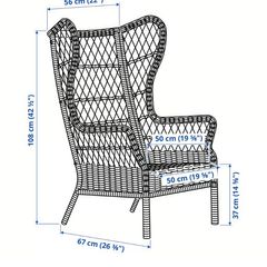 Wing armchair in/outdoor