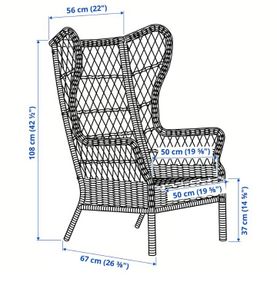 Wing armchair in/outdoor